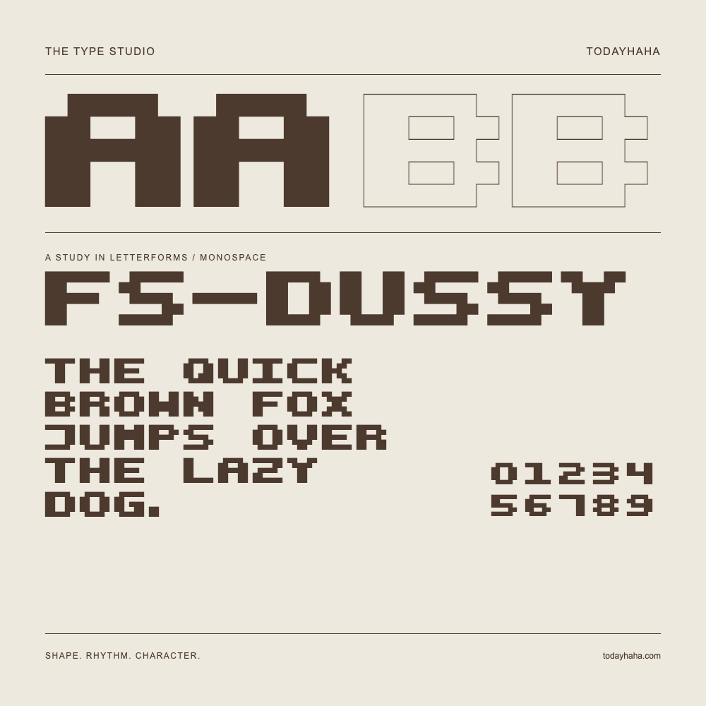 FS-DUSSY — Estudio de letras con una frase y números
