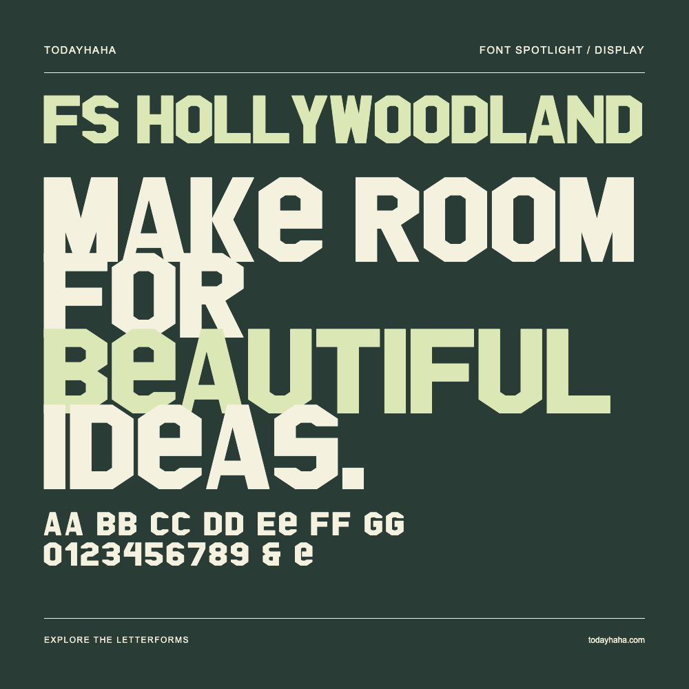 FS HOLLYWOODLAND — Typography poster with sample text