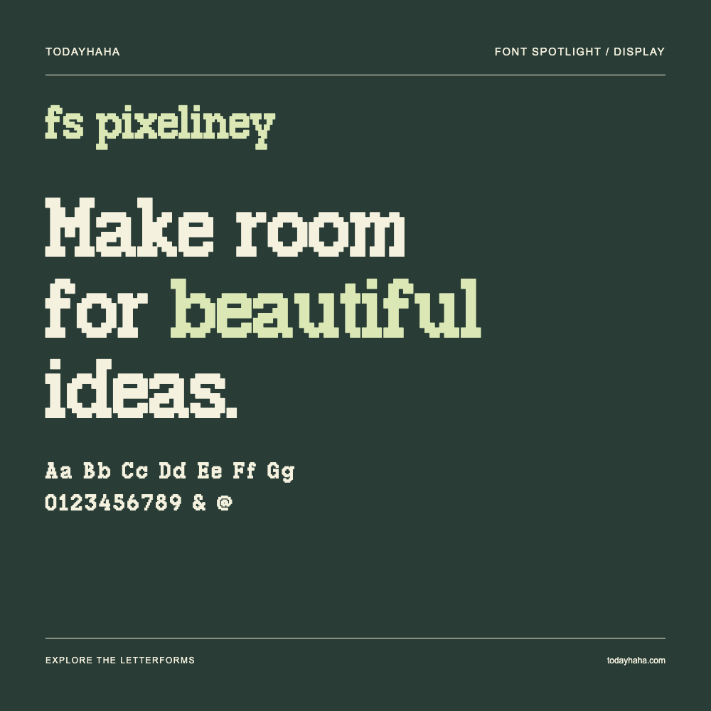 fs pixeliney — Pôster tipográfico com texto de exemplo