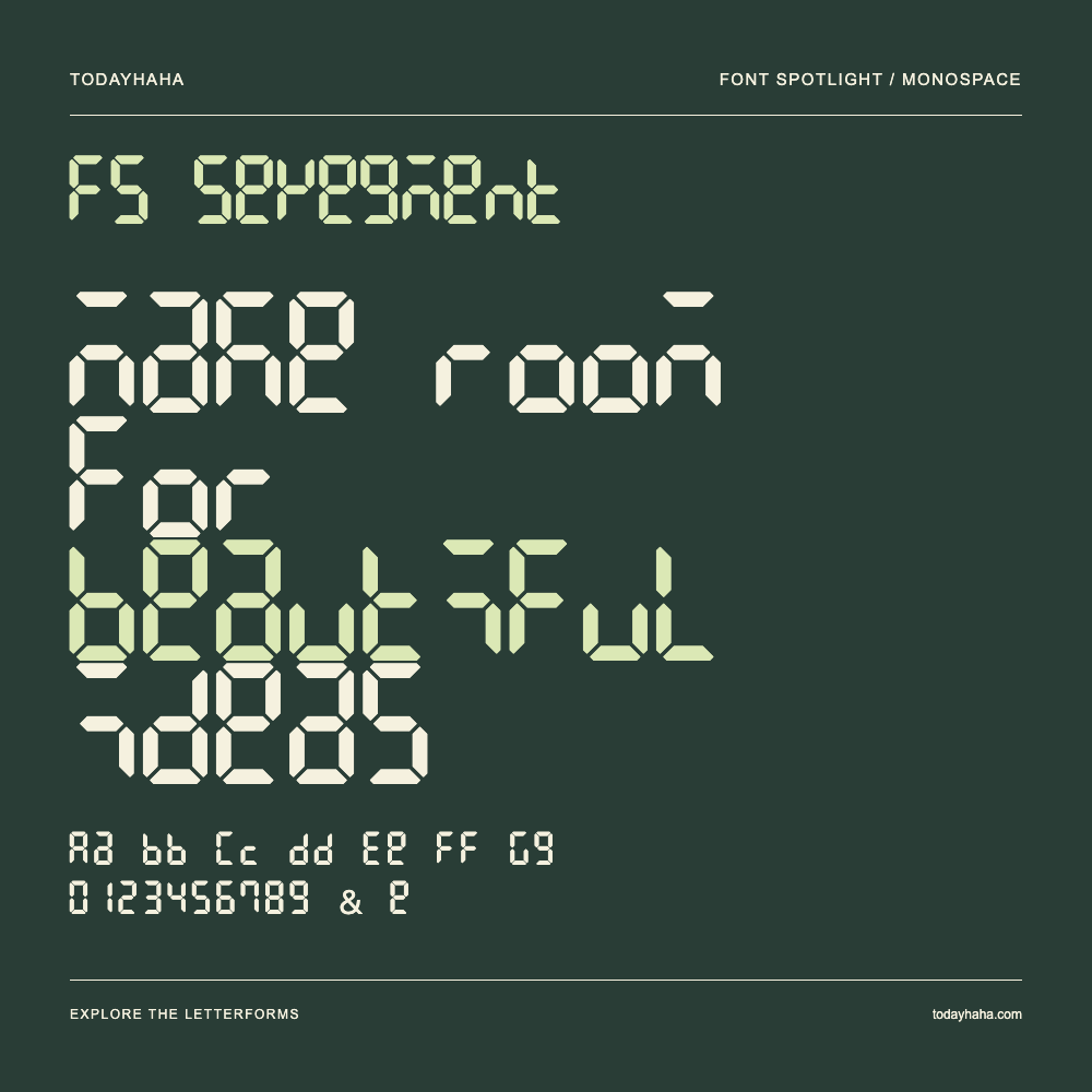 FS Sevegment — 字体排版海报：示例文字