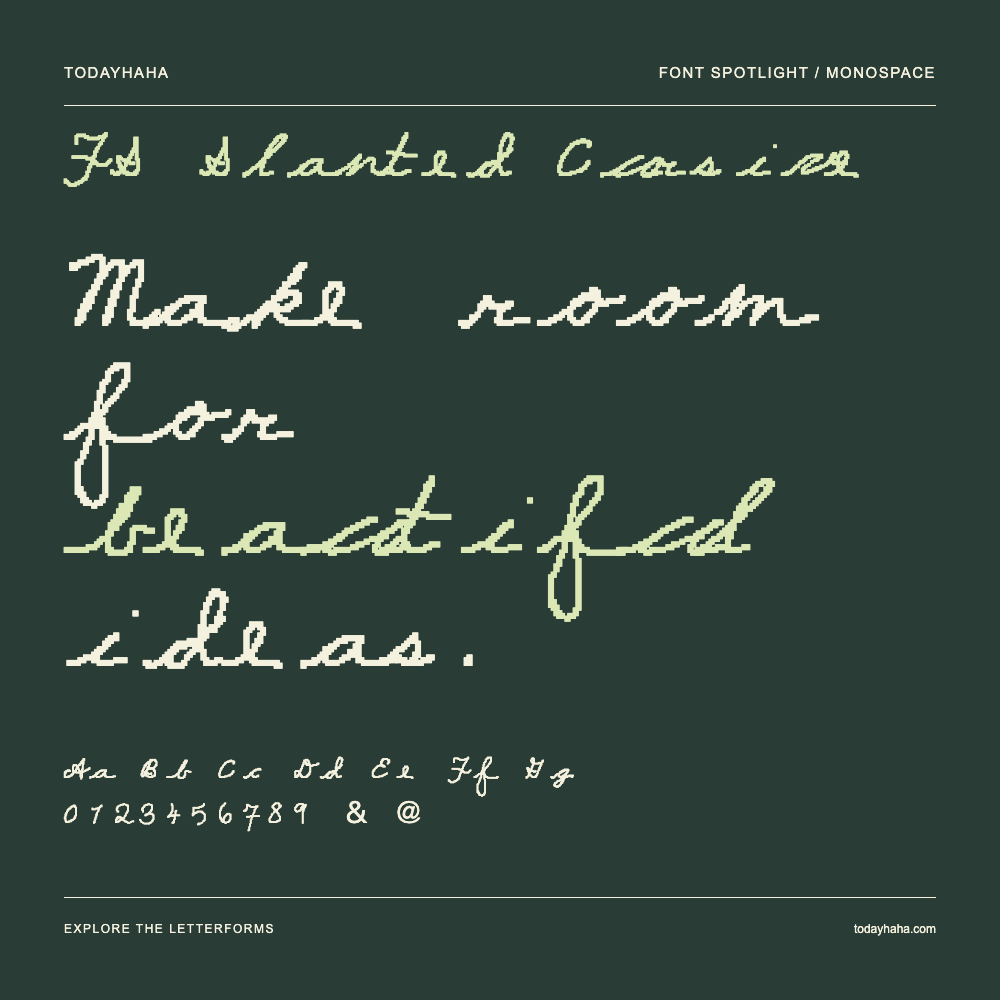FS Slanted Cursive — Typography poster with sample text