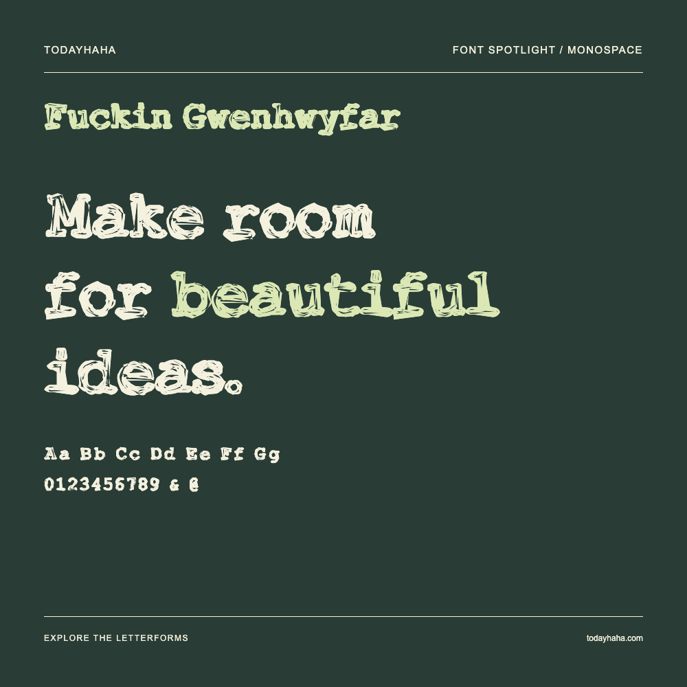 Fuckin Gwenhwyfar — Typografieposter mit Beispieltext