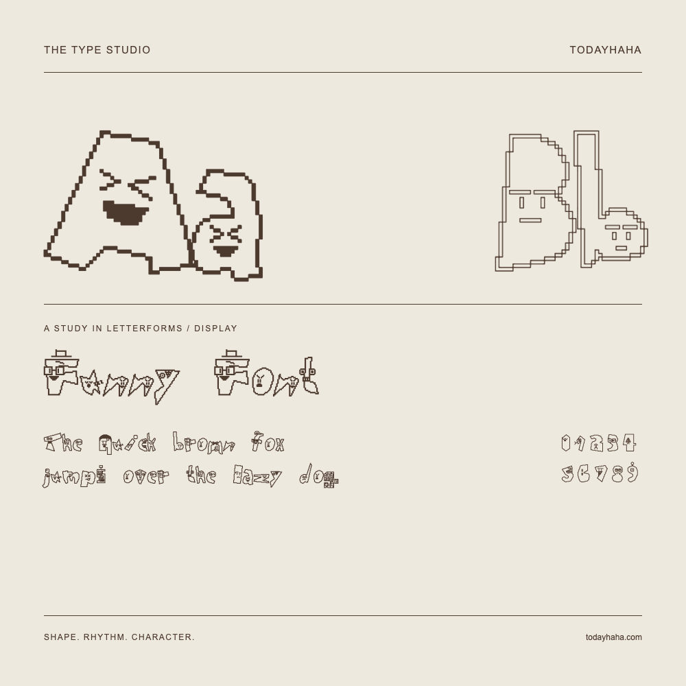 Funny Font — 字形展示：示例句子与数字