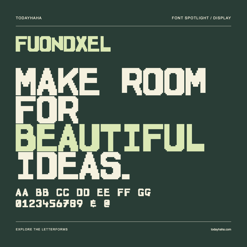 Fuondxel — Typografieposter mit Beispieltext
