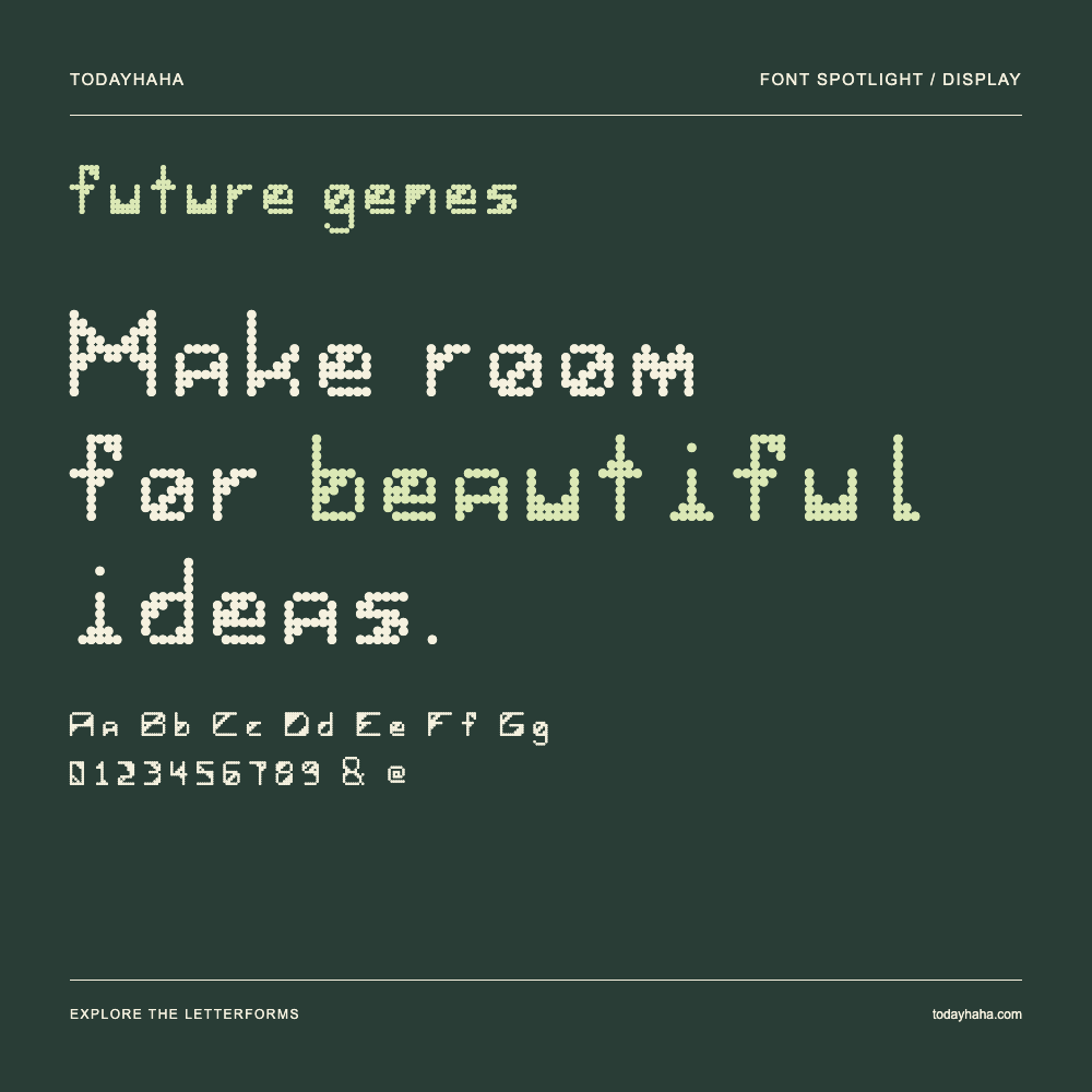 future genes — Affiche typographique avec exemple de texte