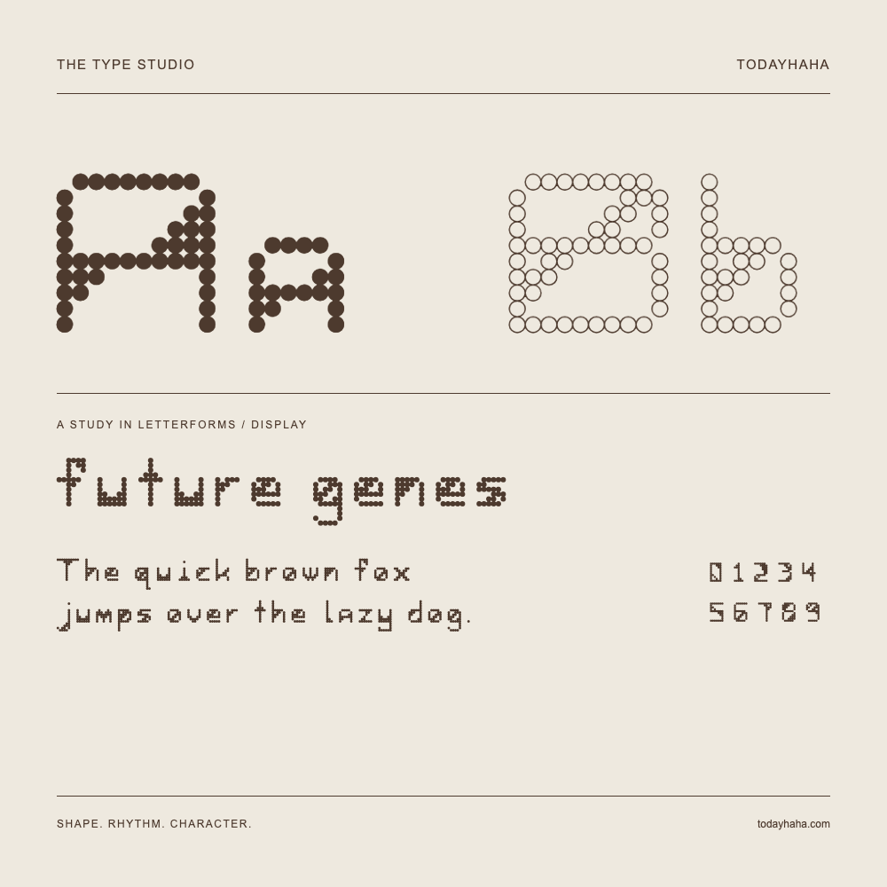 future genes — Étude des lettres avec une phrase et des chiffres