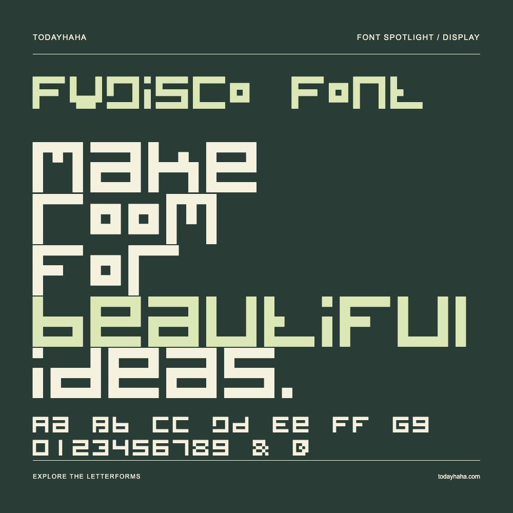 FVDisco Font — Póster tipográfico con texto de muestra