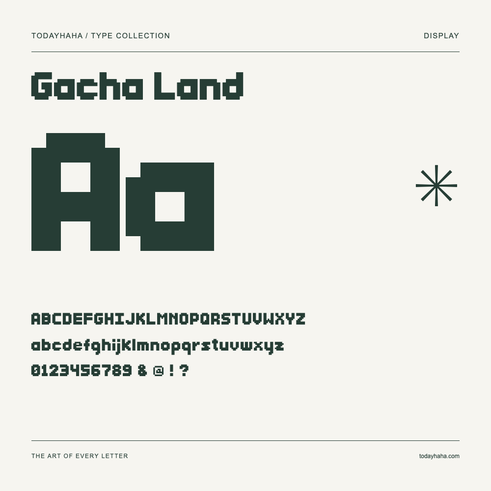 Gacha Land — Muestra de mayúsculas, minúsculas y números