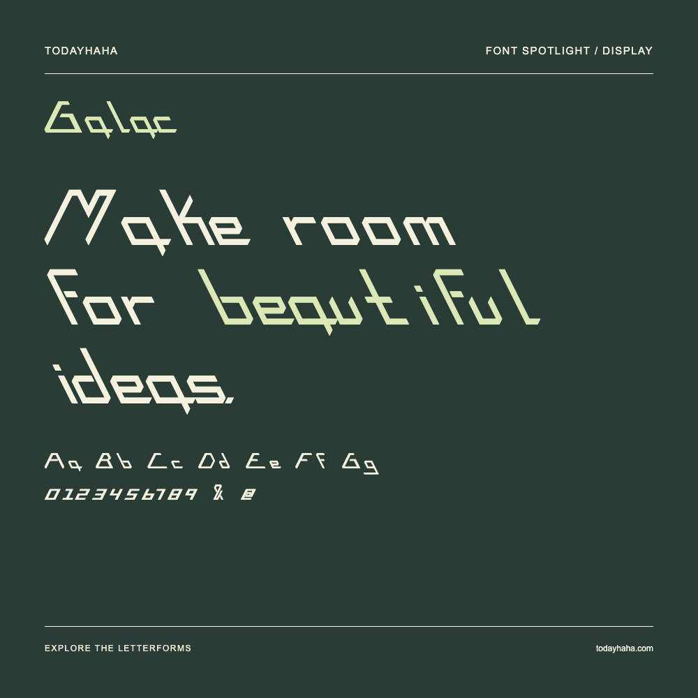 Galac — Affiche typographique avec exemple de texte