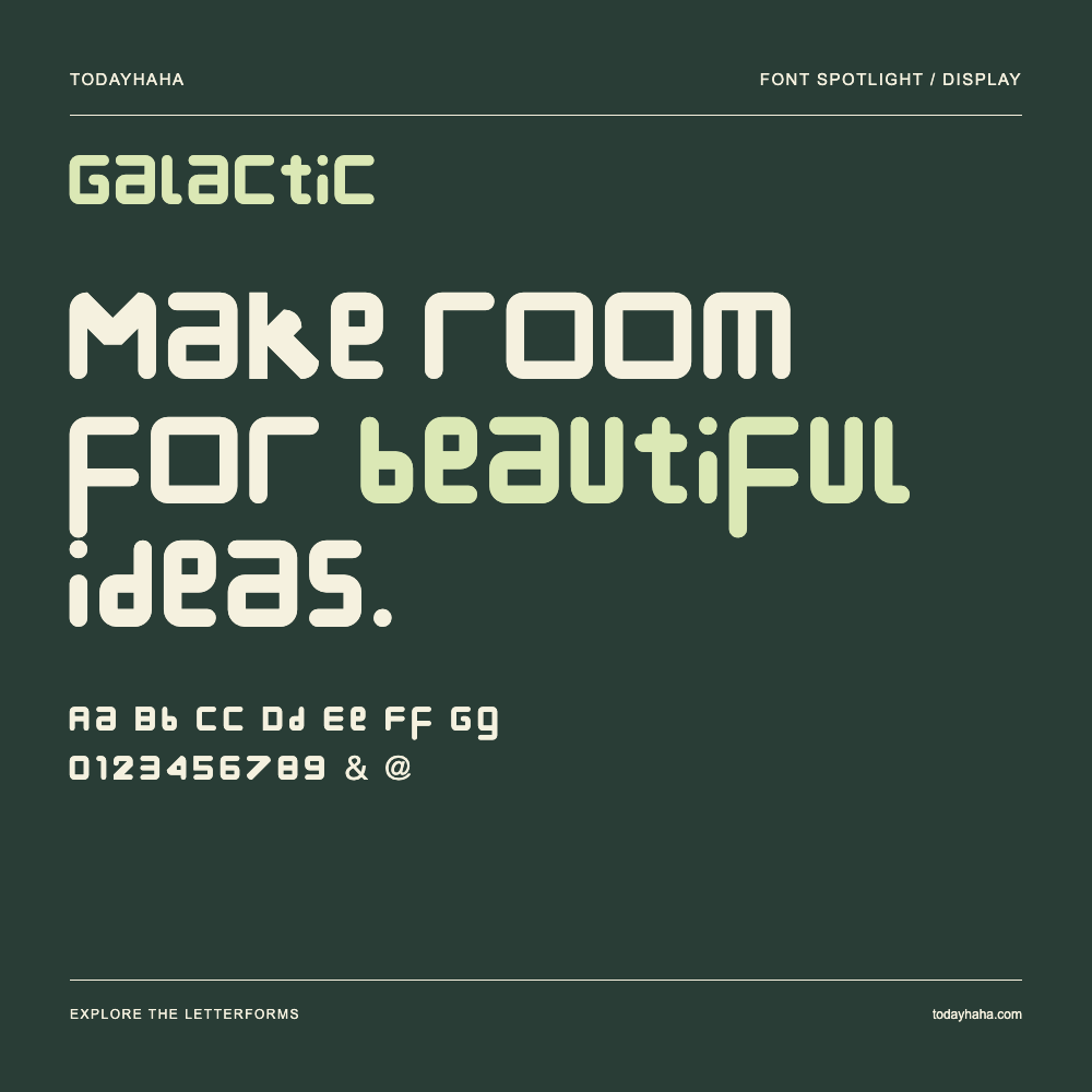 Galactic — Póster tipográfico con texto de muestra