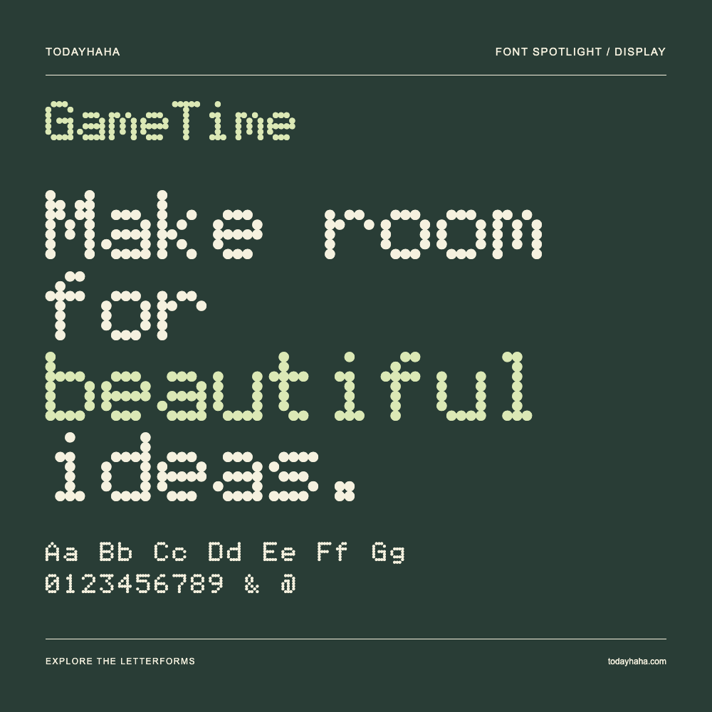 GameTime — Póster tipográfico con texto de muestra