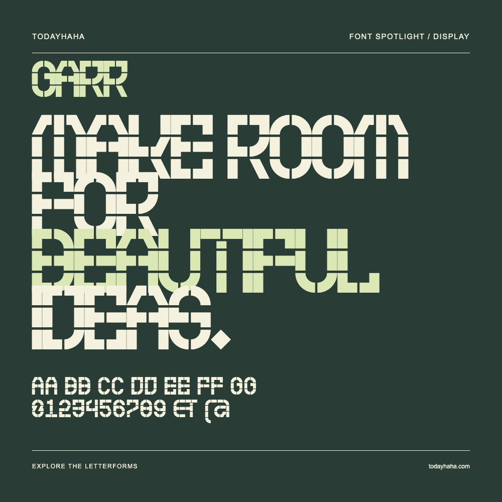 Garr — Typografieposter mit Beispieltext