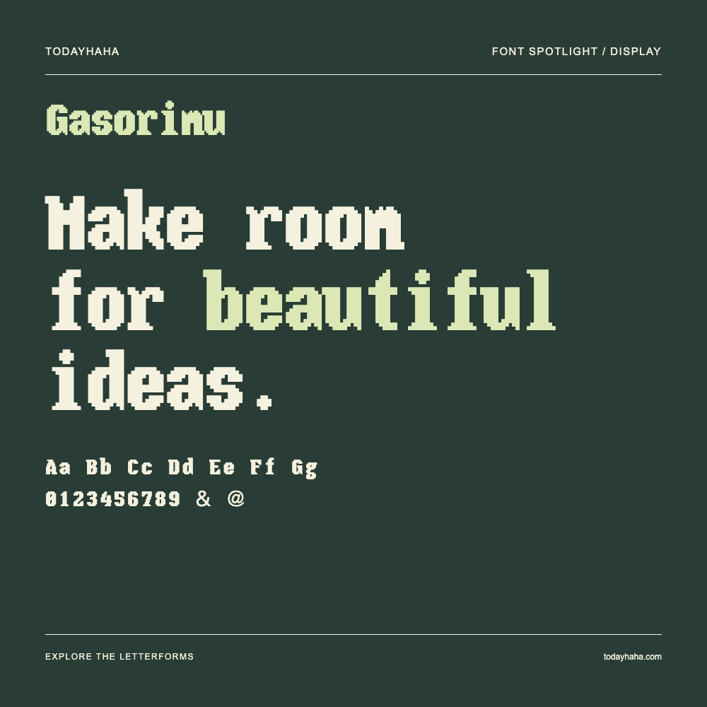 Gasorimu — Póster tipográfico con texto de muestra