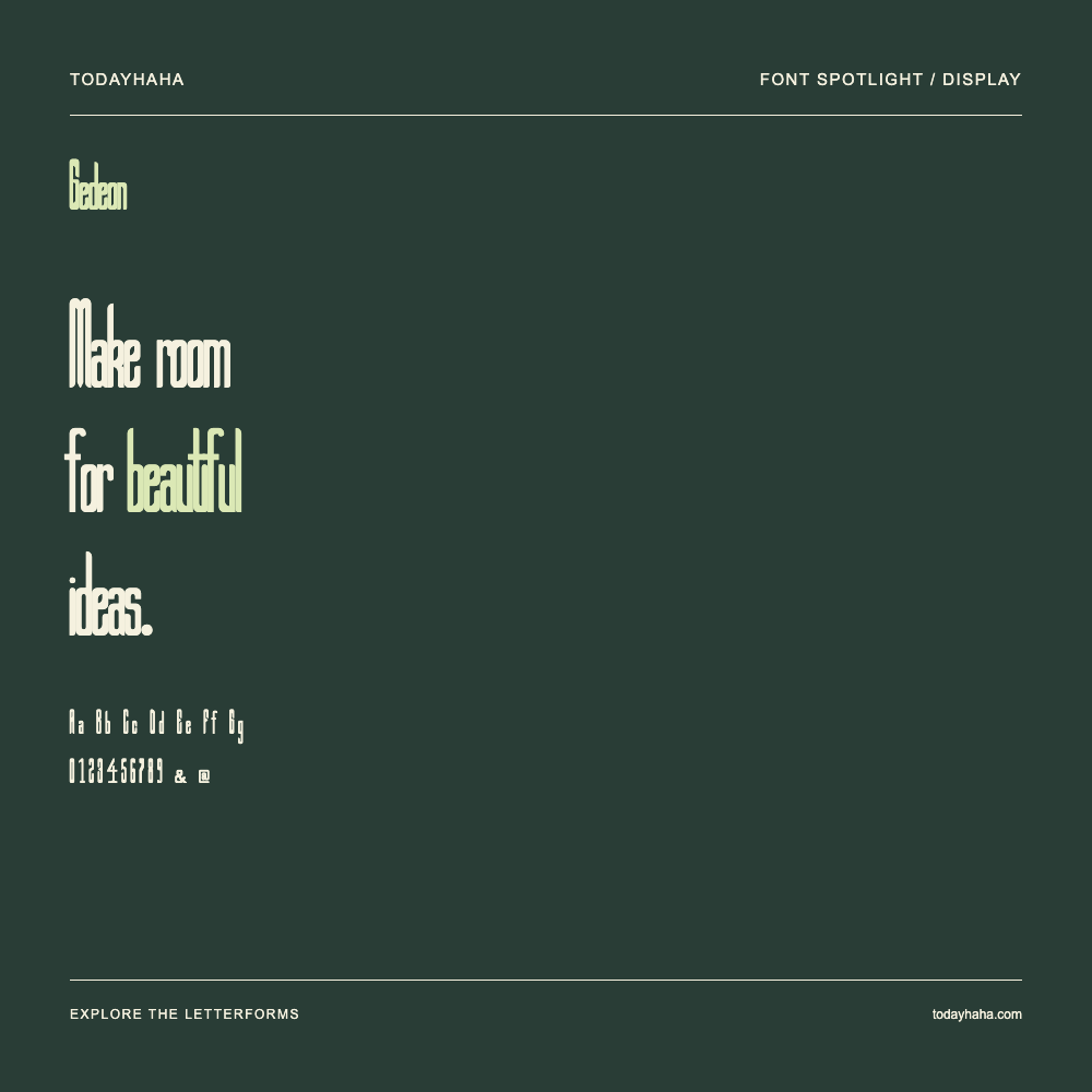 Gedeon — Affiche typographique avec exemple de texte