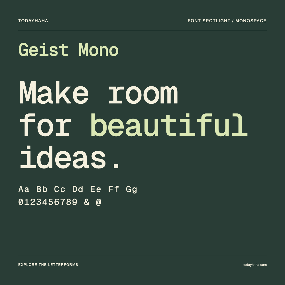 Geist Mono — 字体排版海报:示例文字