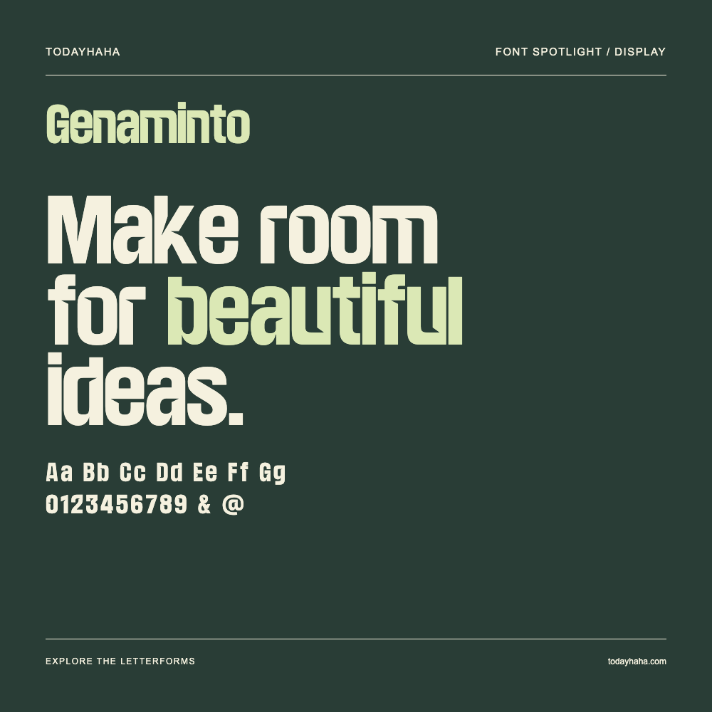 Genaminto — Affiche typographique avec exemple de texte