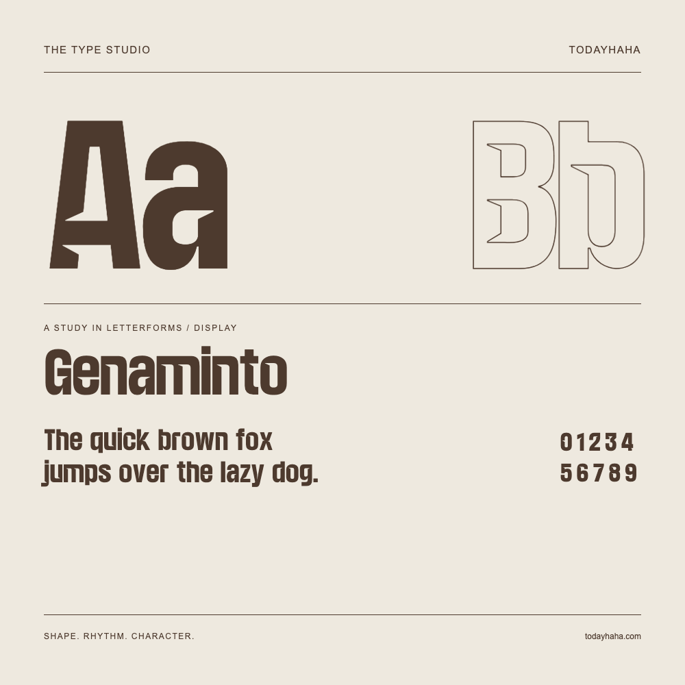 Genaminto — Étude des lettres avec une phrase et des chiffres