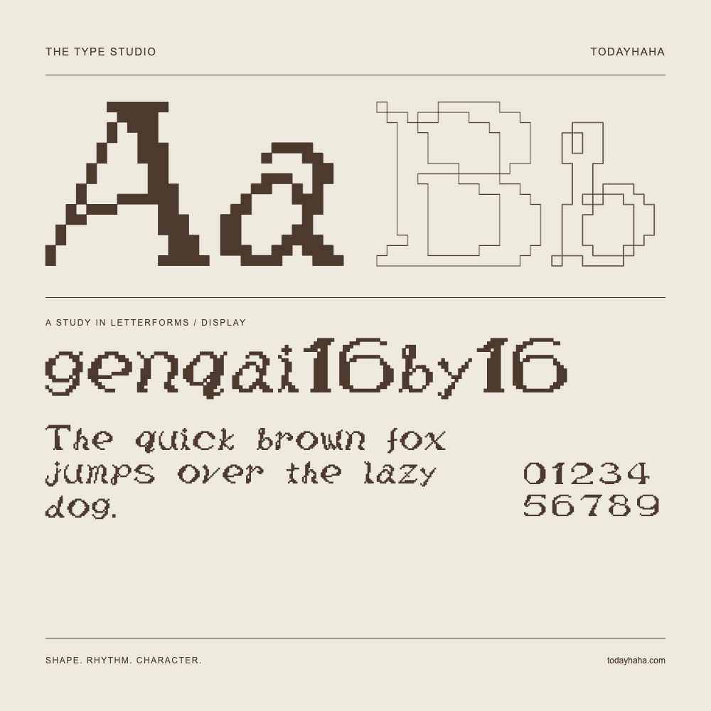 genqai16by16 — Étude des lettres avec une phrase et des chiffres
