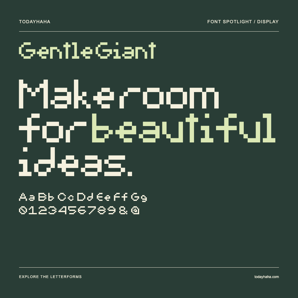 Gentle Giant — Typografieposter mit Beispieltext