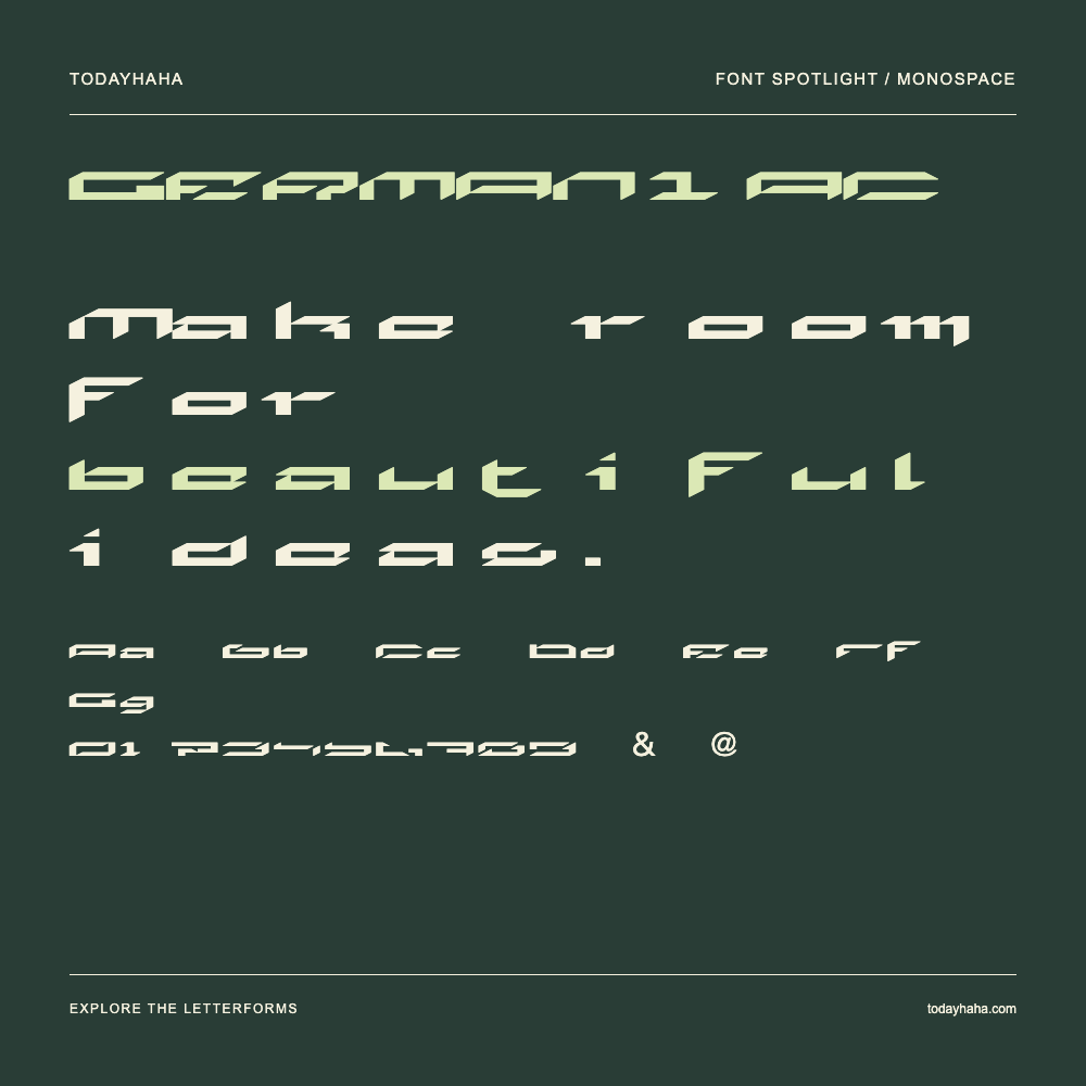 GERMANIAC — Poster tipografico con testo di esempio