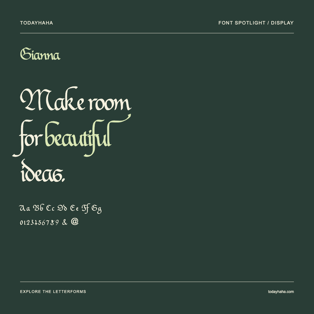 Gianna — Affiche typographique avec exemple de texte