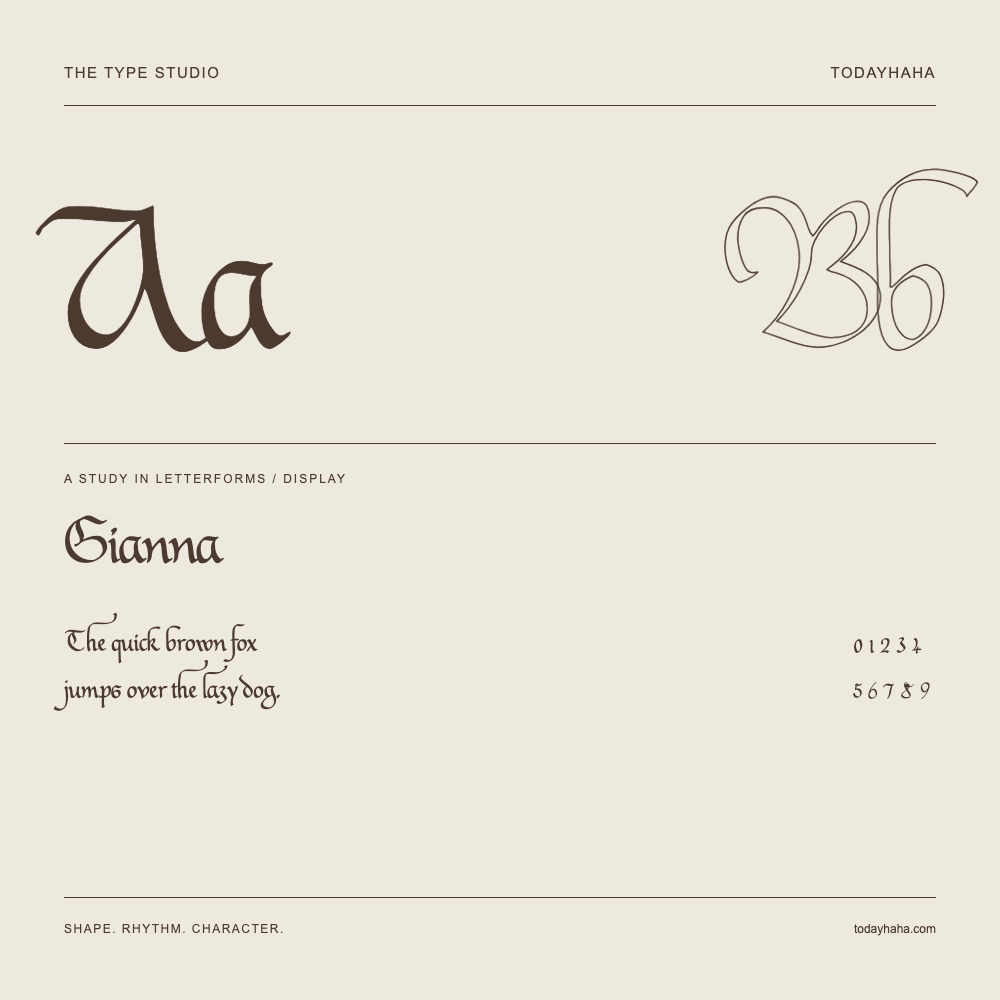 Gianna — Étude des lettres avec une phrase et des chiffres