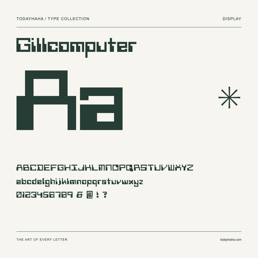 Gillcomputer — Muestra de mayúsculas, minúsculas y números