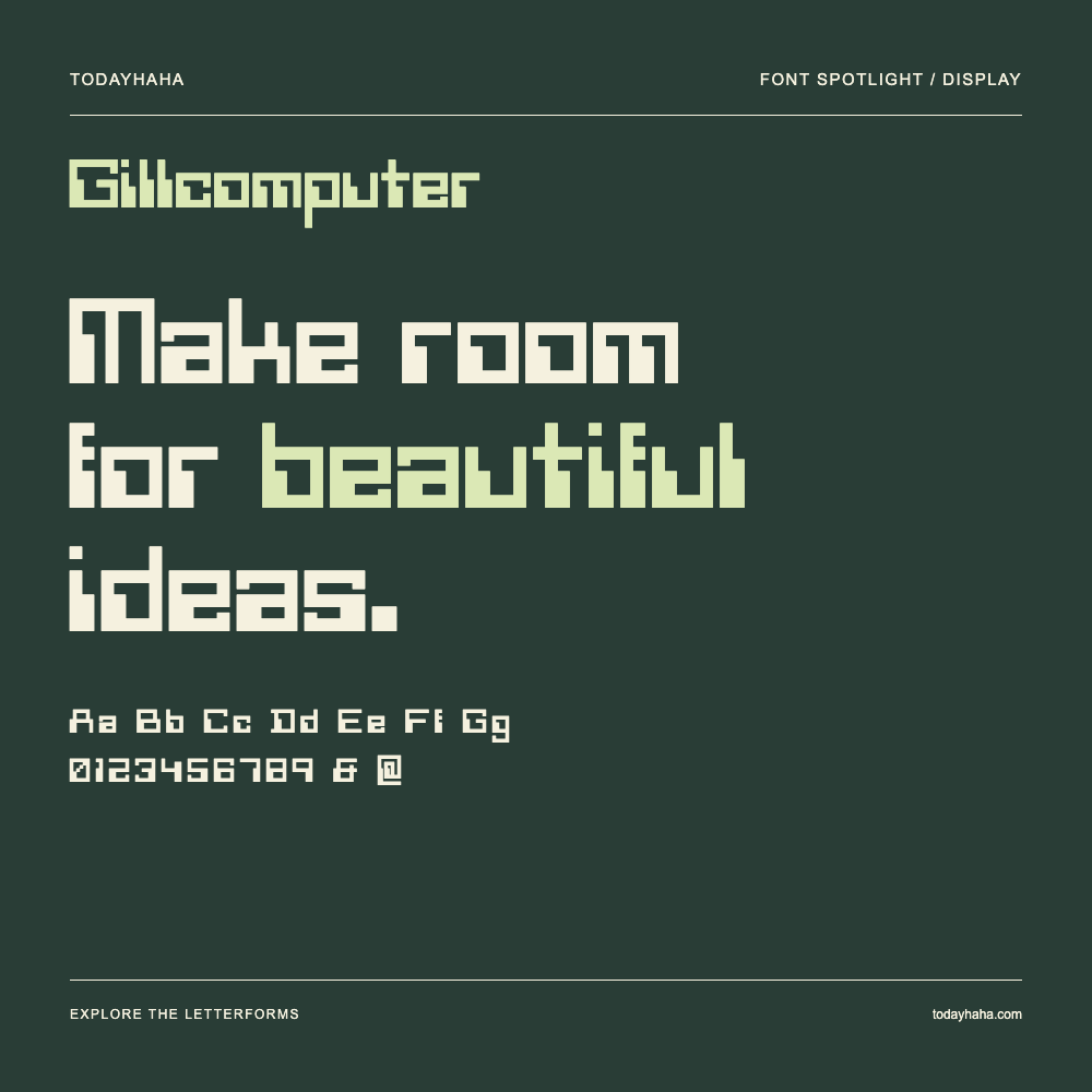 Gillcomputer — Póster tipográfico con texto de muestra