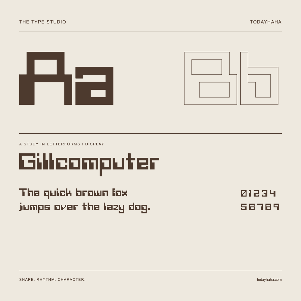 Gillcomputer — Estudio de letras con una frase y números