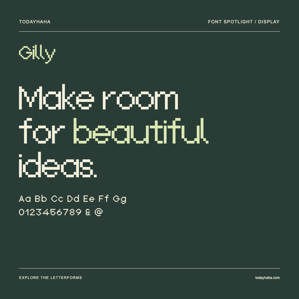 Gilly — Póster tipográfico con texto de muestra