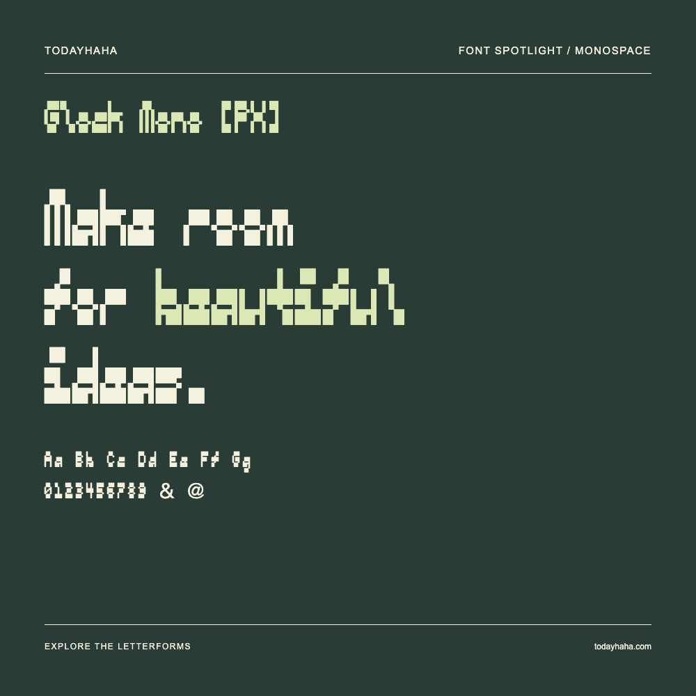 Glock Mono [PX] — Typografieposter mit Beispieltext
