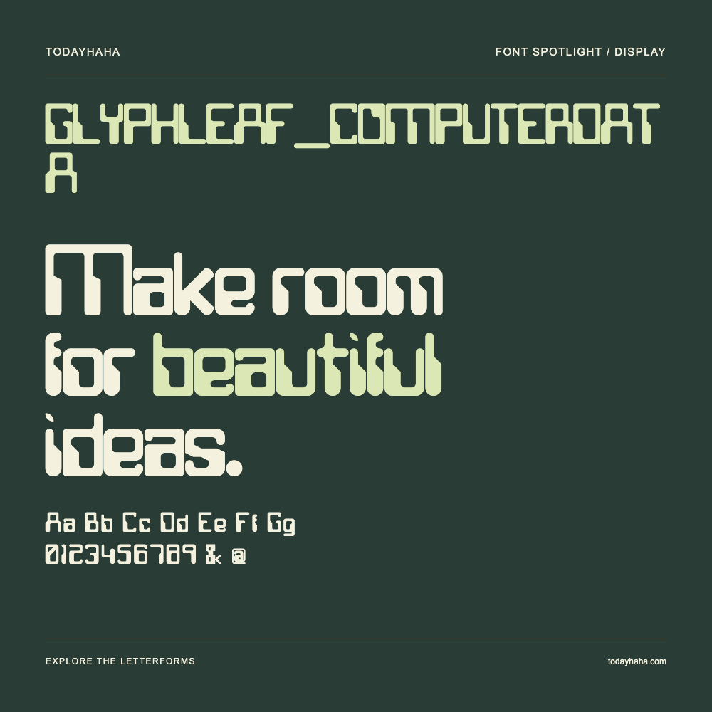 GLYPHLEAF_COMPUTERDATA — Typografieposter mit Beispieltext
