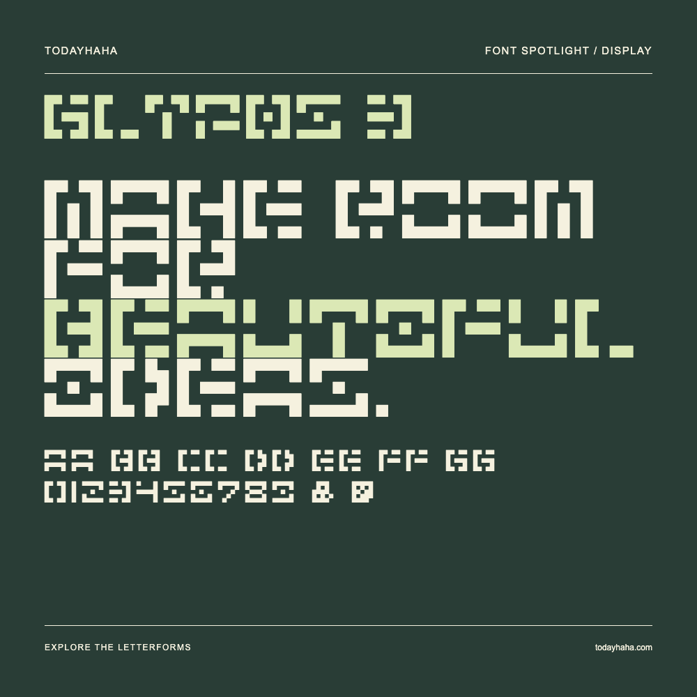 Glyphs 3 — Typography poster with sample text