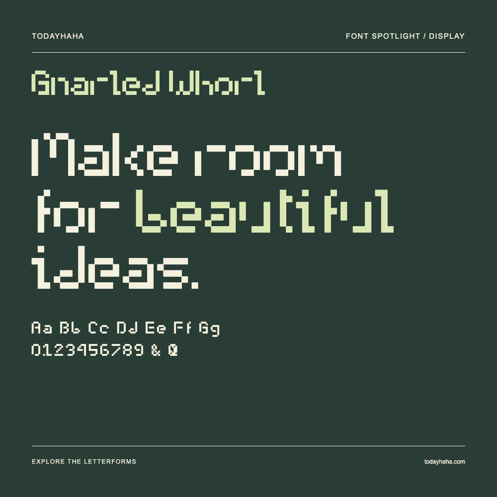 Gnarled Whorl — Affiche typographique avec exemple de texte
