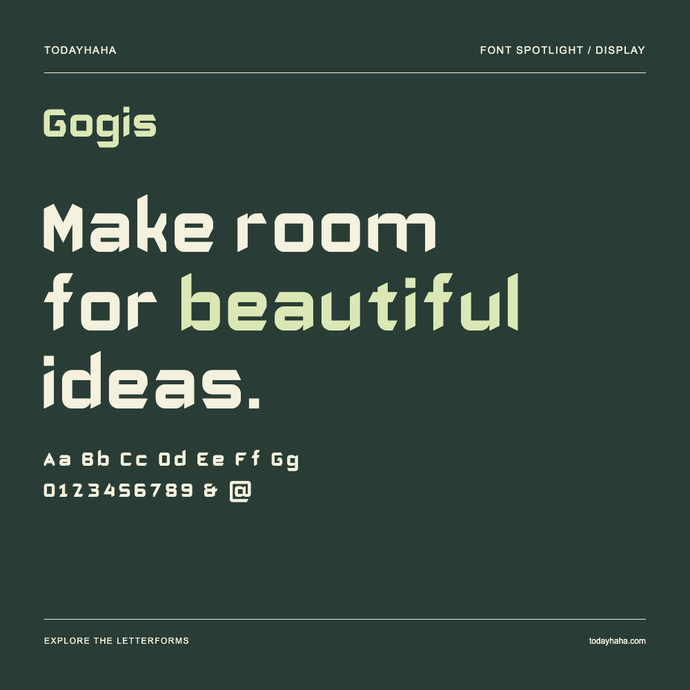 Gogis — Poster tipografico con testo di esempio