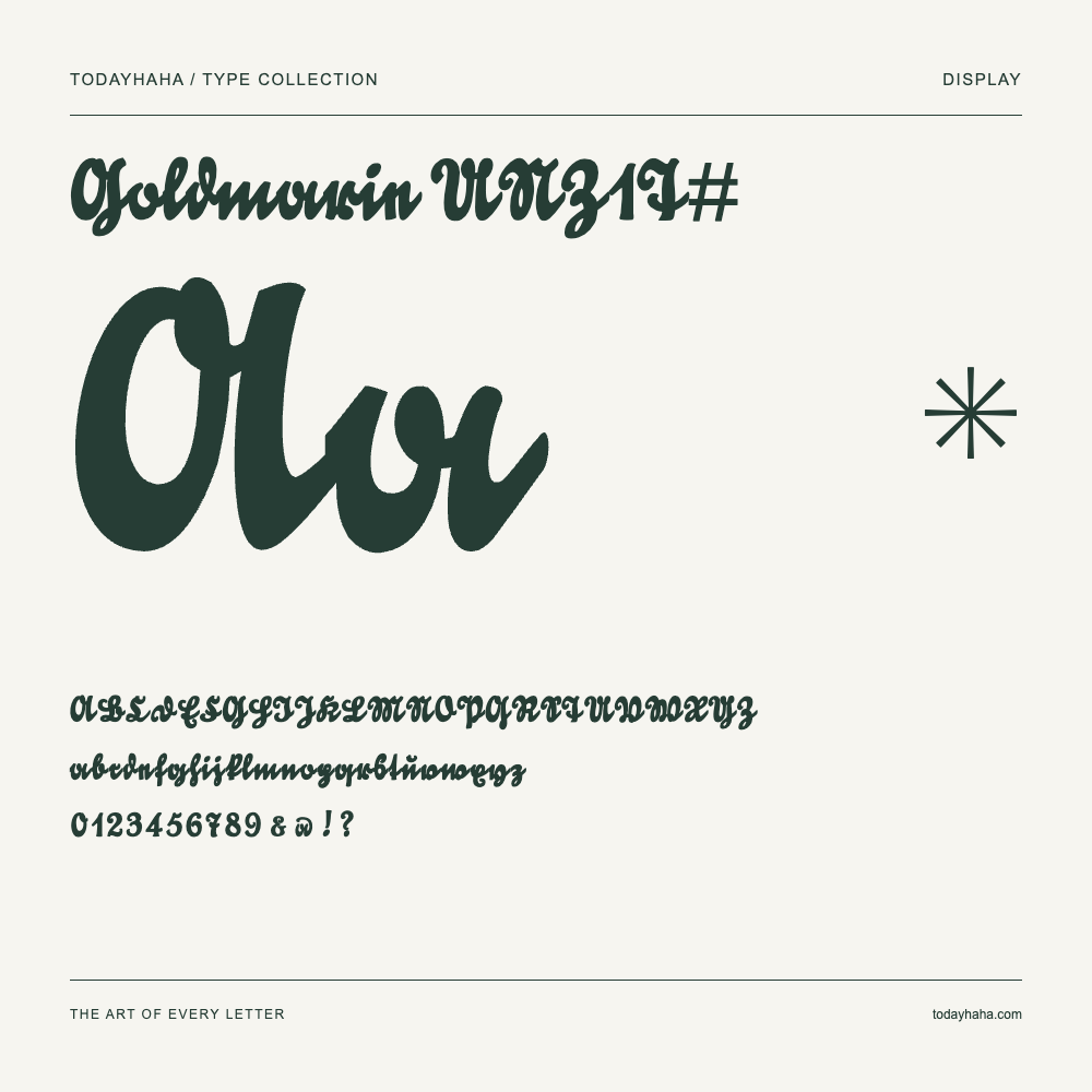 Goldmarie UNZ1T# — Schriftmuster mit Großbuchstaben, Kleinbuchstaben und Ziffern