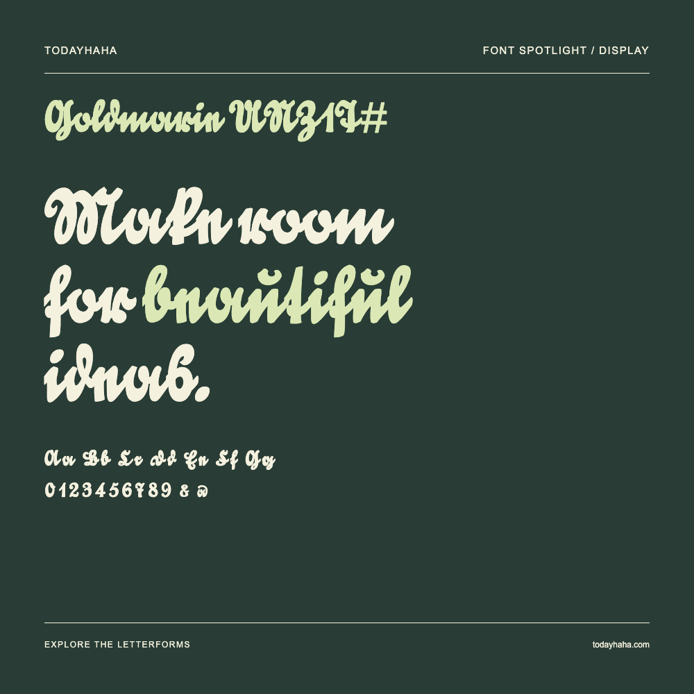 Goldmarie UNZ1T# — Typografieposter mit Beispieltext