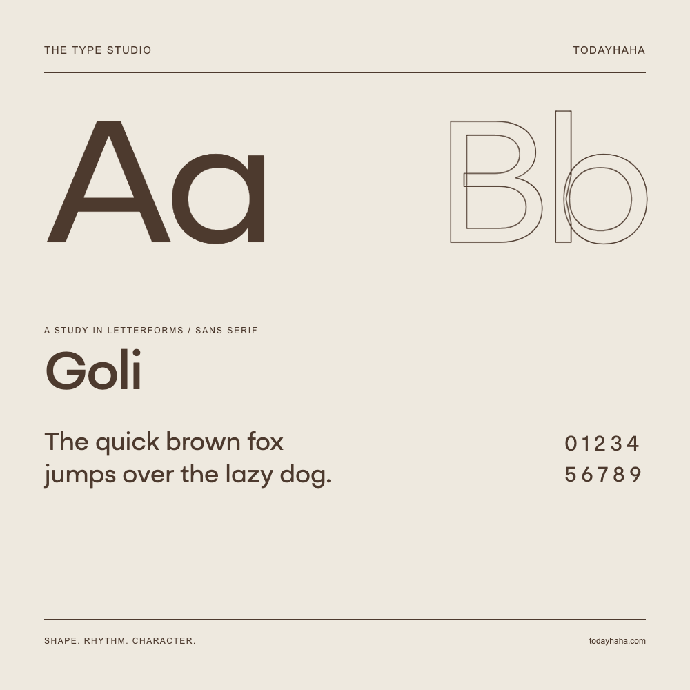 Goli — Estudio de letras con una frase y números