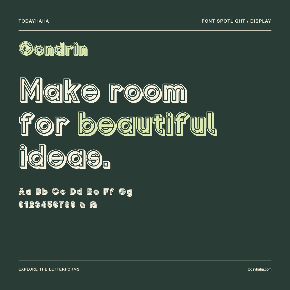 Gondrin — Poster tipografico con testo di esempio