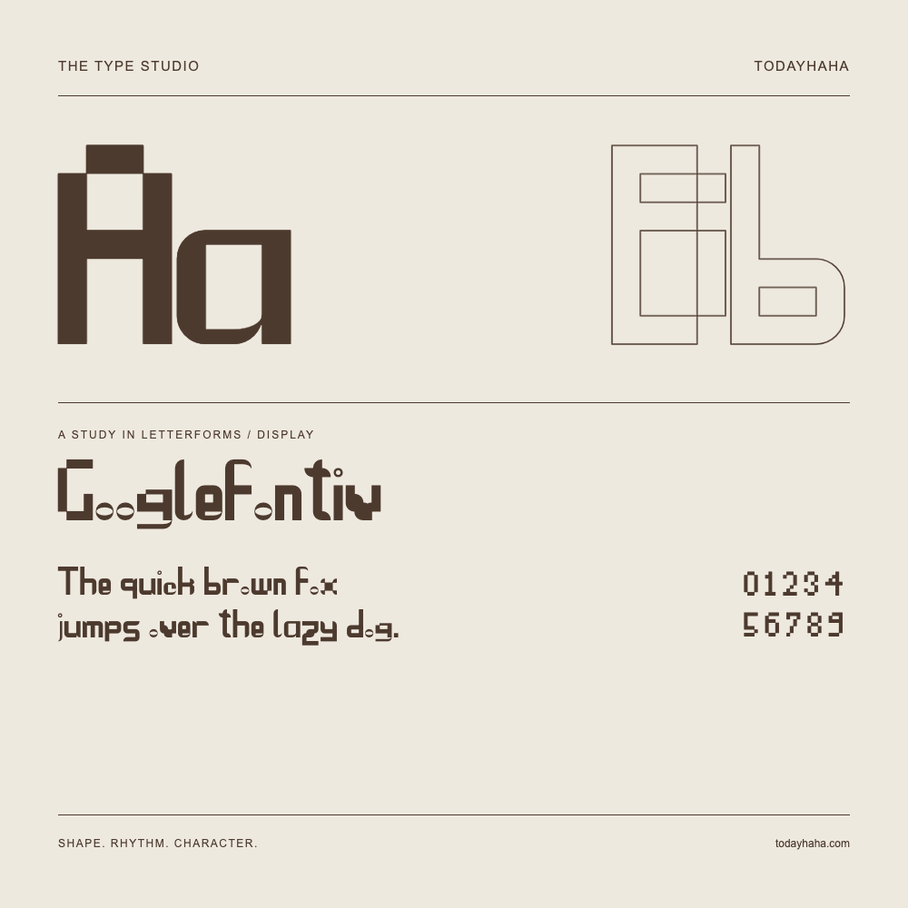 Googlefontiv — Studio delle lettere con frase e numeri