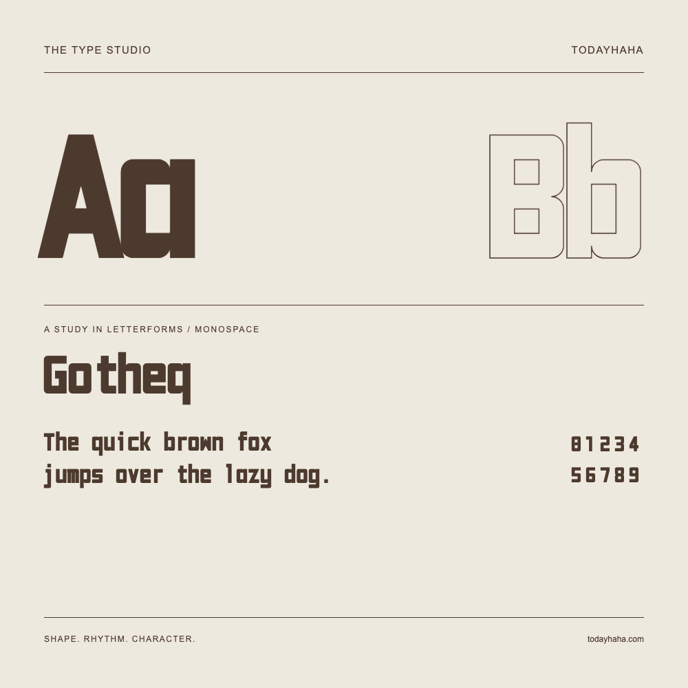 Gotheq — 字形展示：示例句子与数字