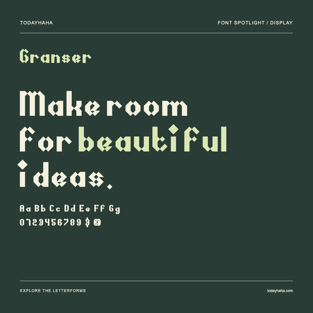 Granser — Typografieposter mit Beispieltext