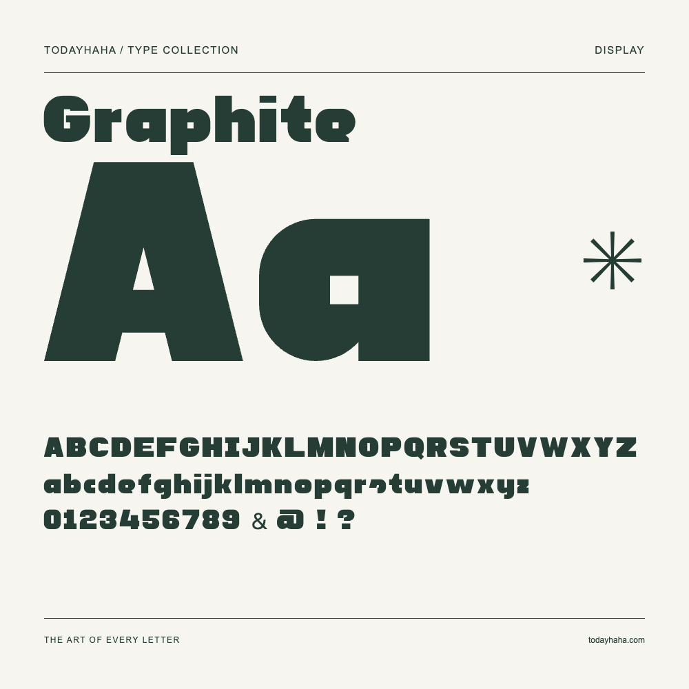 Graphite — Campione con lettere maiuscole, minuscole e numeri