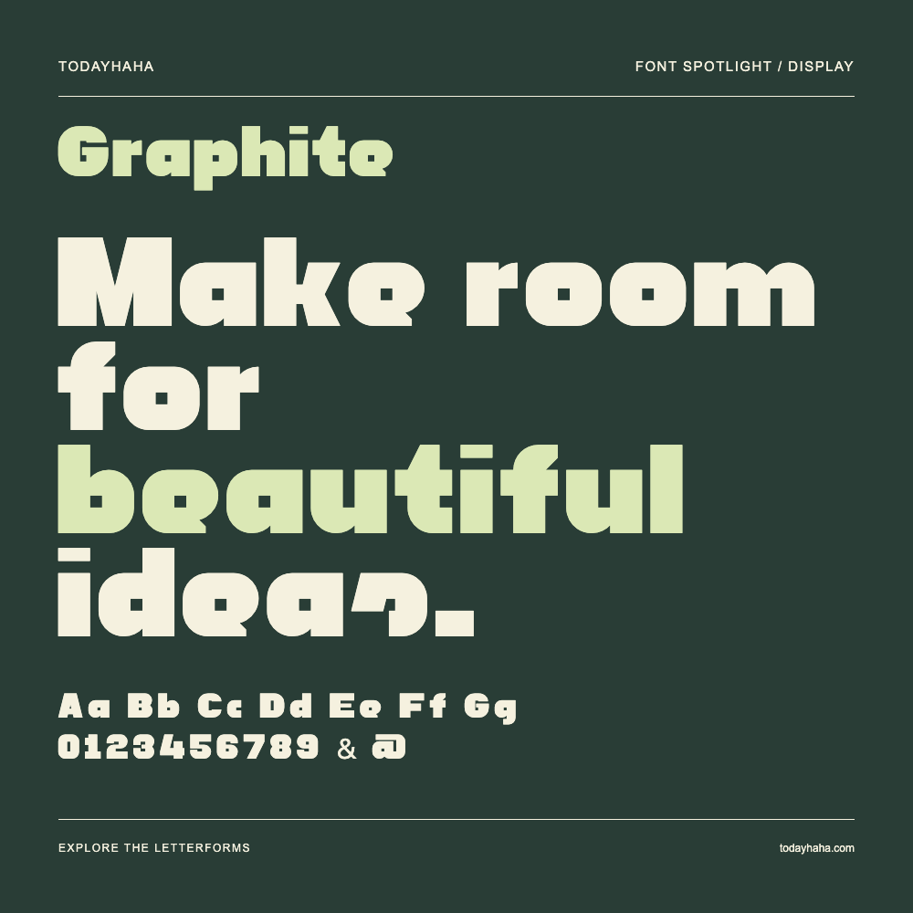 Graphite — Poster tipografico con testo di esempio