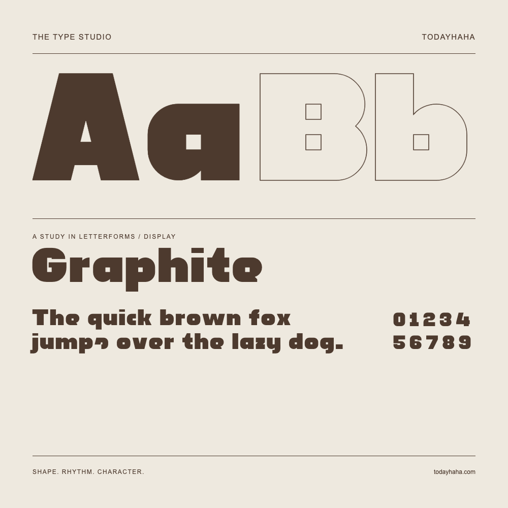 Graphite — Studio delle lettere con frase e numeri