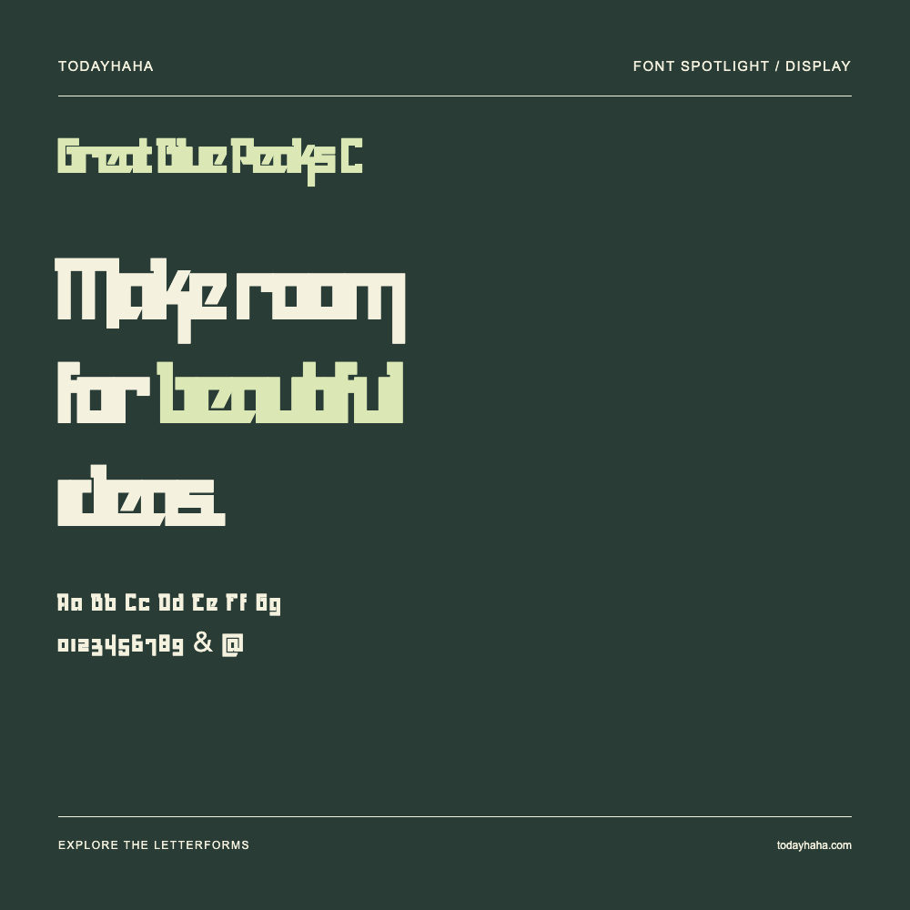 Great Blue Peaks C — Typografieposter mit Beispieltext