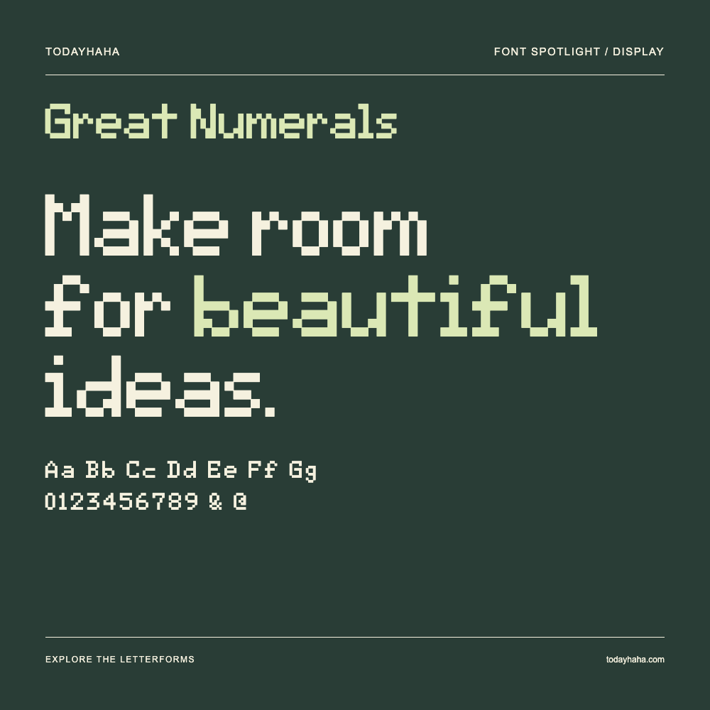 Great Numerals — Typografieposter mit Beispieltext