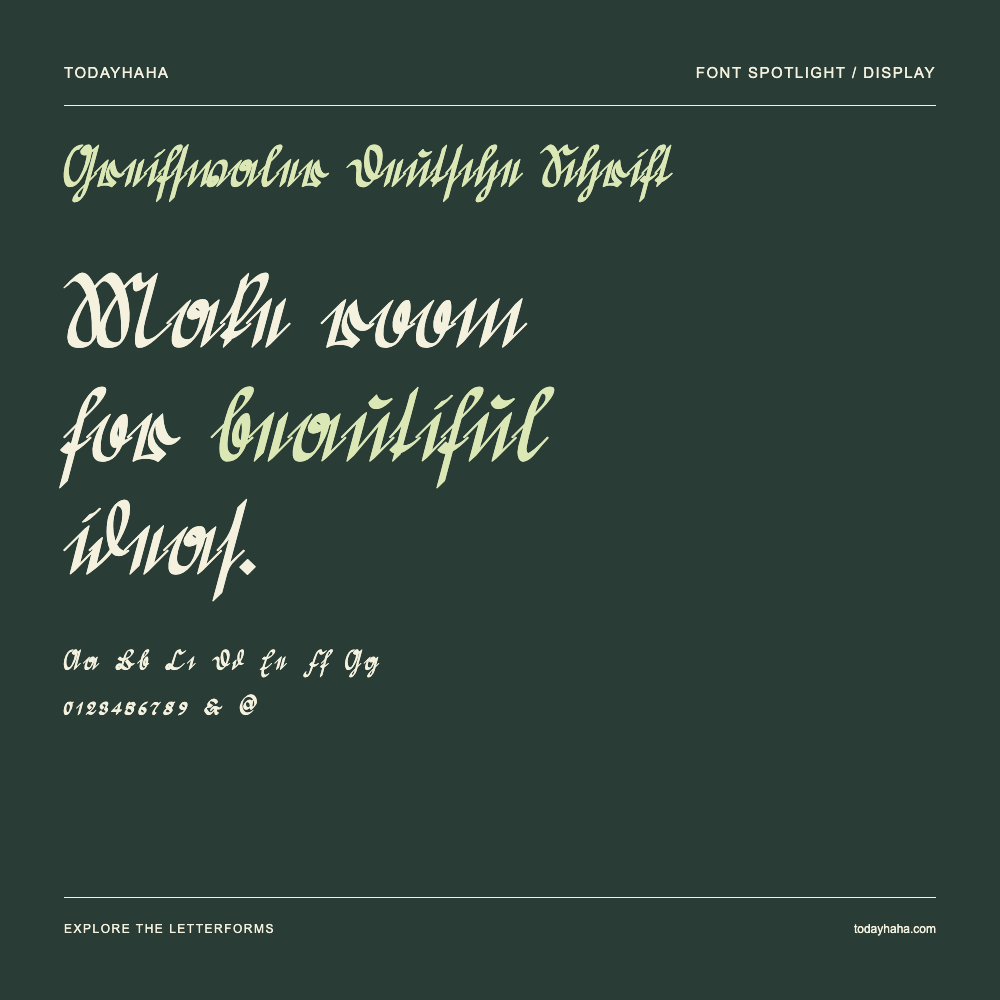 Greifswaler Deutsche Schrift — Typografieposter mit Beispieltext