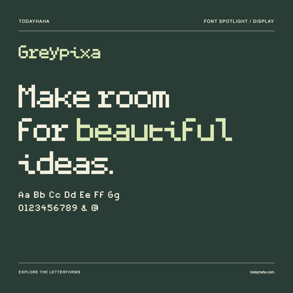 Greypixa — Typografieposter mit Beispieltext