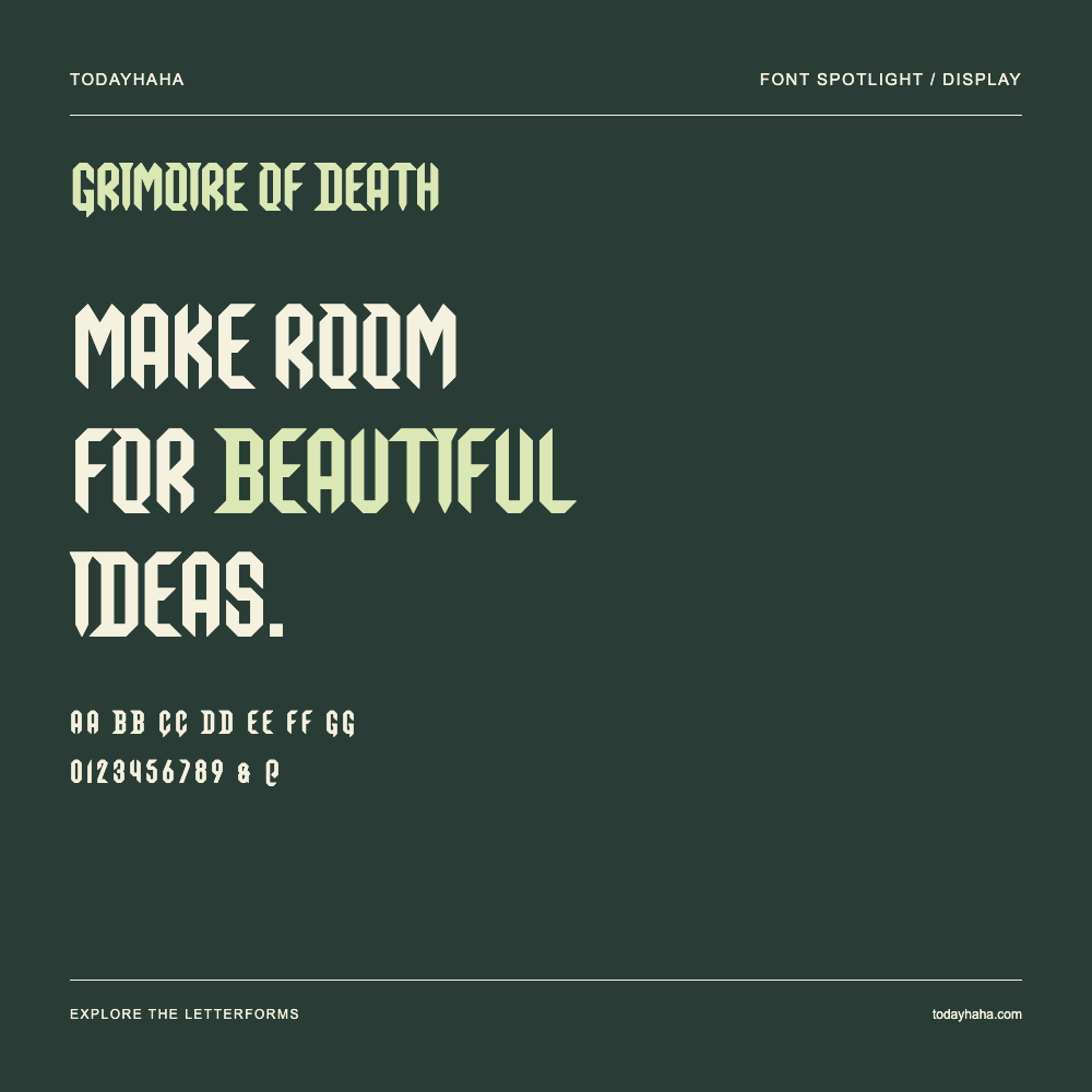 Grimoire Of Death — Typografieposter mit Beispieltext